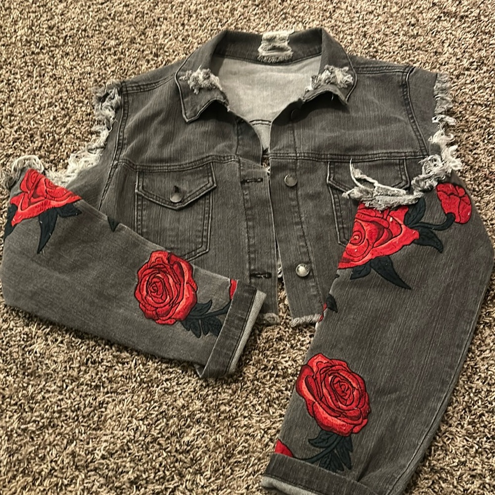 Destroyed Denim and Roses